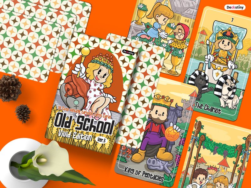 Old School Tarot Ver.3 (Vivid Edition) - 卡片/明信片 - 紙 橘色