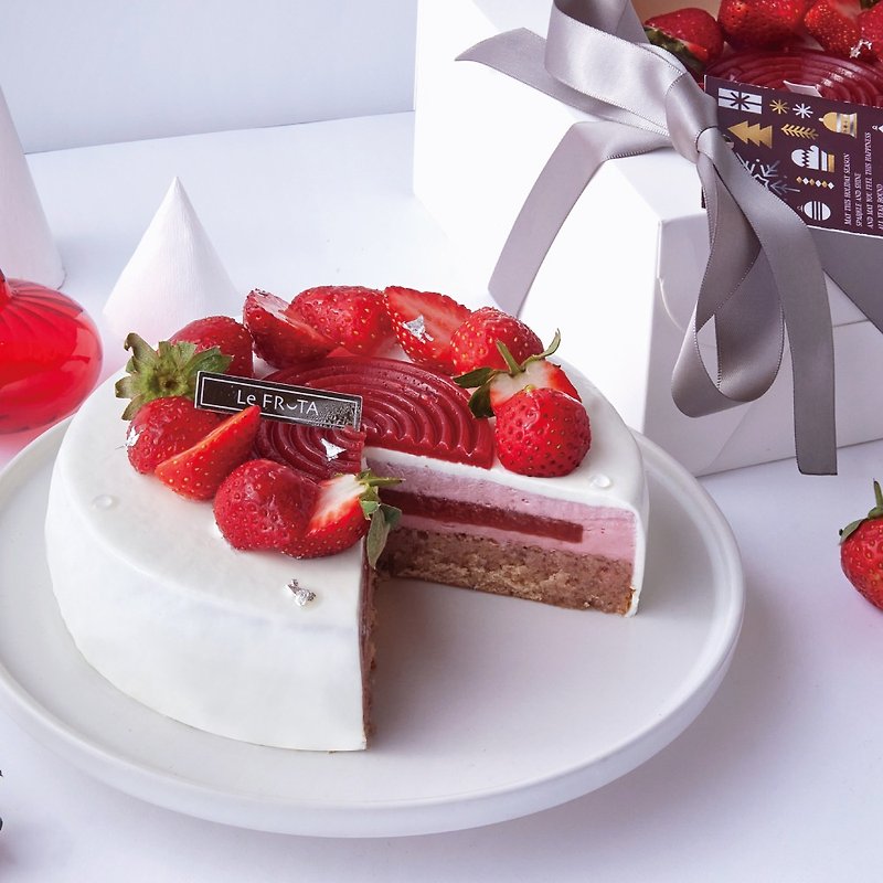 季節限定【LeFRUTA朗芙】玫瑰瑪德蓮草莓慕斯 / 6吋 - 蛋糕/甜點 - 其他材質 紅色