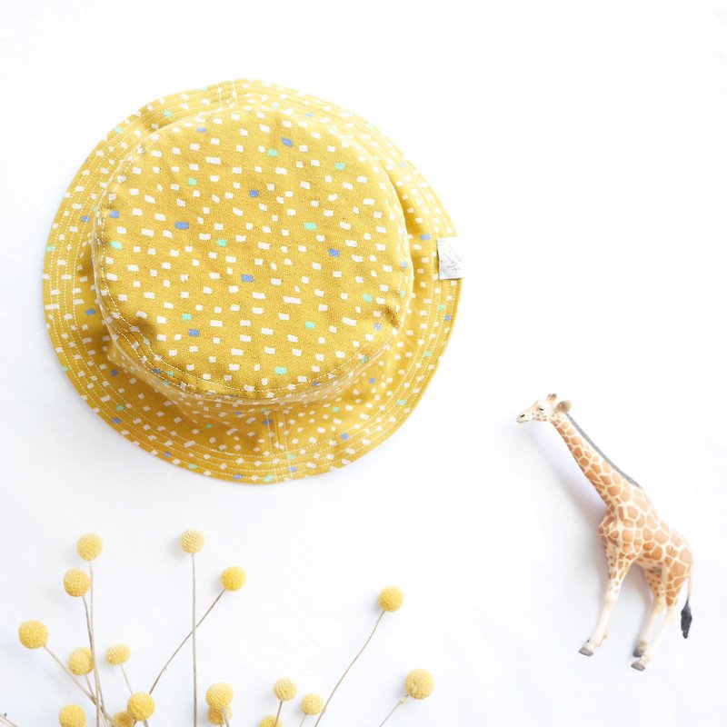 溫柔雙面漁夫帽系列 | 京都風味芥末黃 - 帽子 - 棉．麻 黃色