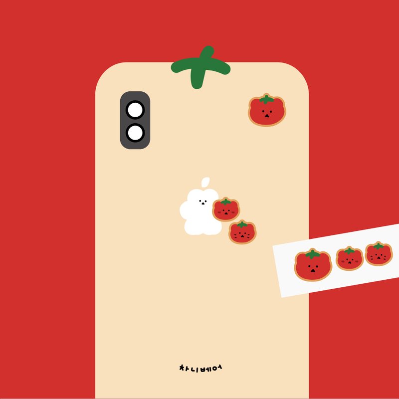 Handsome Tomato Chanibear Metal Sticker - 貼紙 - 其他材質 紅色
