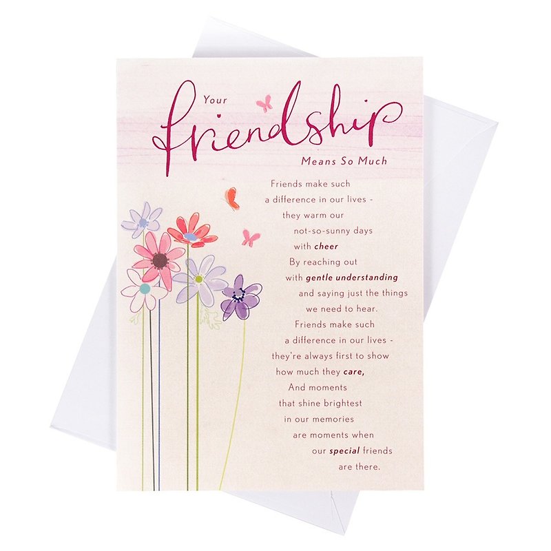 You are really a best friend [Hallmark-Card friendship lasts forever] - Cards & Postcards - Paper Pink