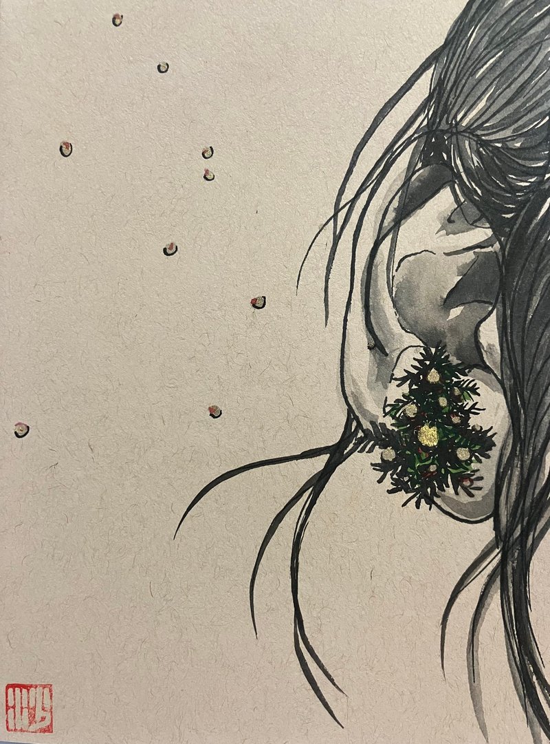 聖誕樹-耳環/聖誕禮物 - 卡片/明信片 - 紙 卡其色