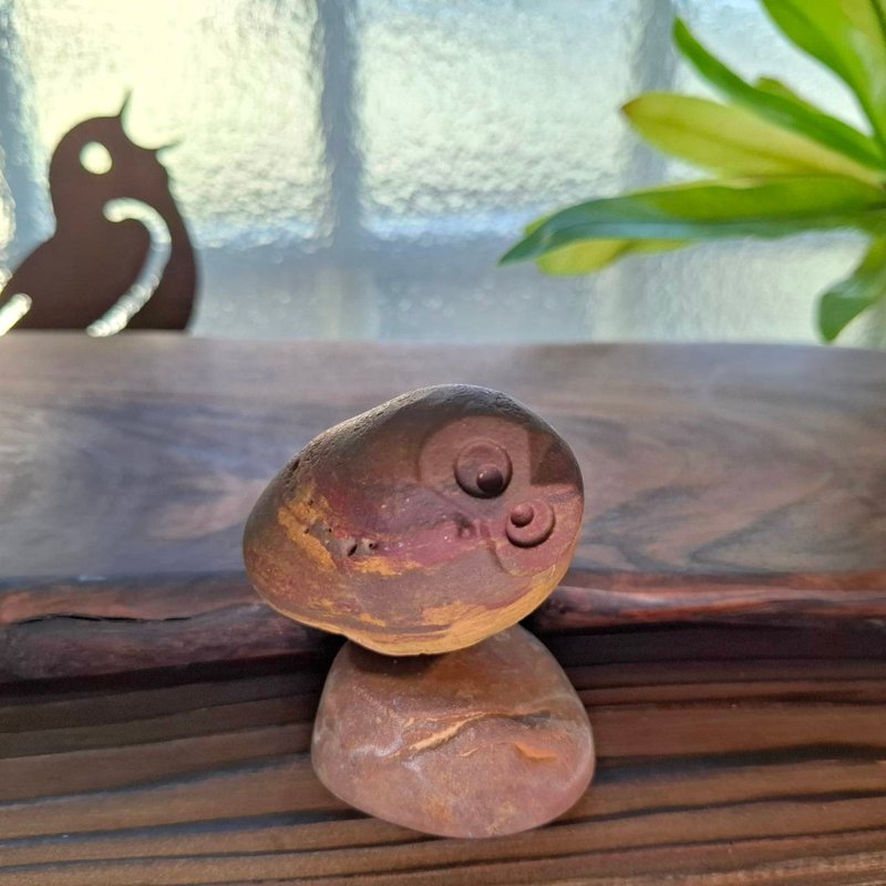 石雕貓頭鷹系列- 9號 療癒系手作文創擺飾 - 公仔/玩偶 - 石頭 