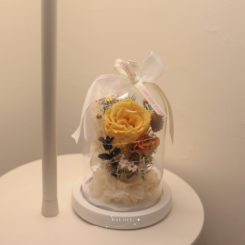 DAY OFF 永生玫瑰花小夜燈 生日禮物 夜燈 乾燥花 客製化 ins風 - 乾燥花/永生花 - 植物．花 