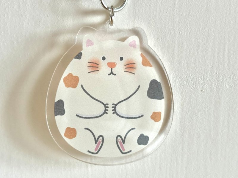 Chubby Cat Acrylic Keychain - ที่ห้อยกุญแจ - อะคริลิค 