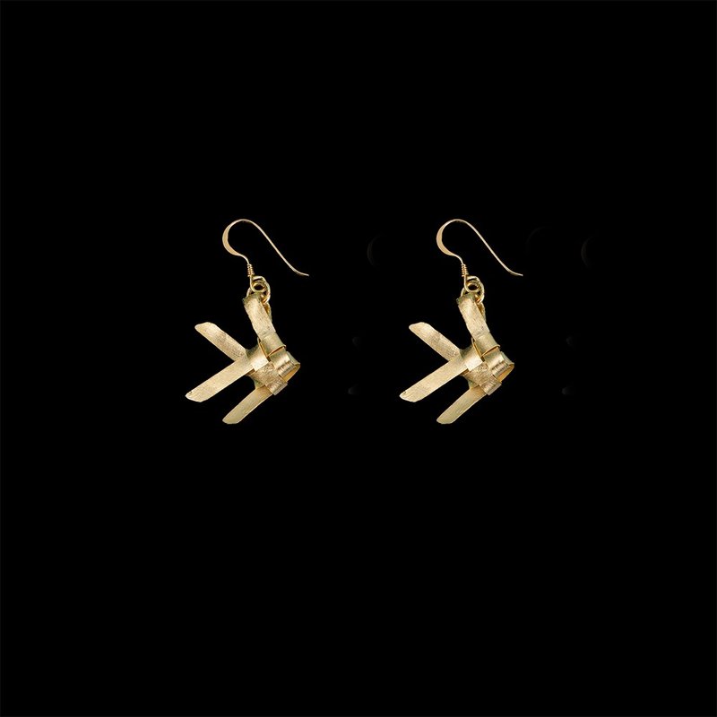 Ta-Pian Fish Earrings size M Silver 99.9 RICH GOLD 18k Gold Plated Silver - Earrings & Clip-ons - Silver Gold