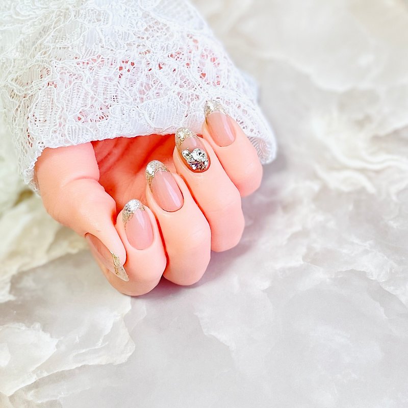 Nail Tip / French / Bijou / Coral Pink Bridal / Size Specific Order - Nail Polish & Acrylic Nails - Resin Pink