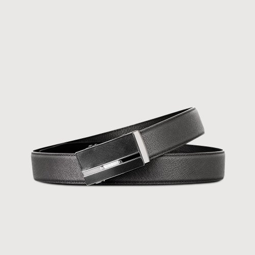 BRAUN BUFFEL 德國小金牛 【免費升級送禮包裝】十字壓紋自動扣皮帶-鎗色/BF24S-WEG207-SGU