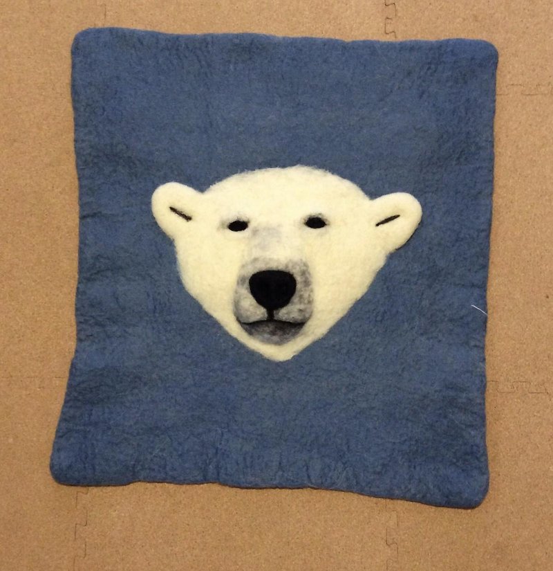 Polar bear cushion cover - Other - Wool Blue