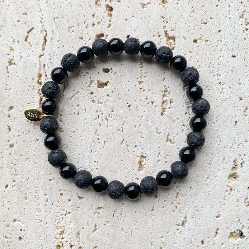 Attack of the Night | Black Onyx Black Stone| Natural Stone Bracelet - สร้อยข้อมือ - หิน สีดำ