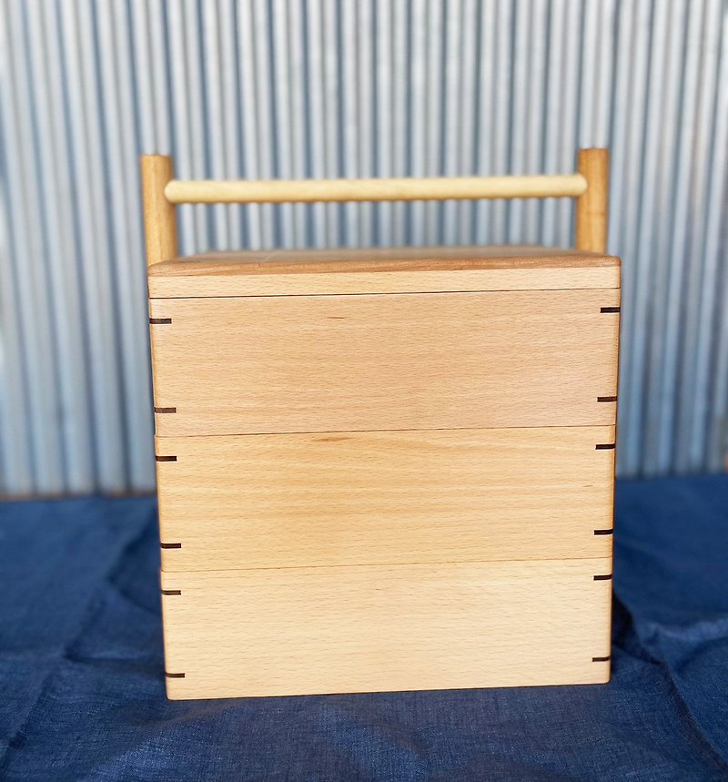 Houli Master-Three Layer Picnic Basket - กล่องเก็บของ - ไม้ 