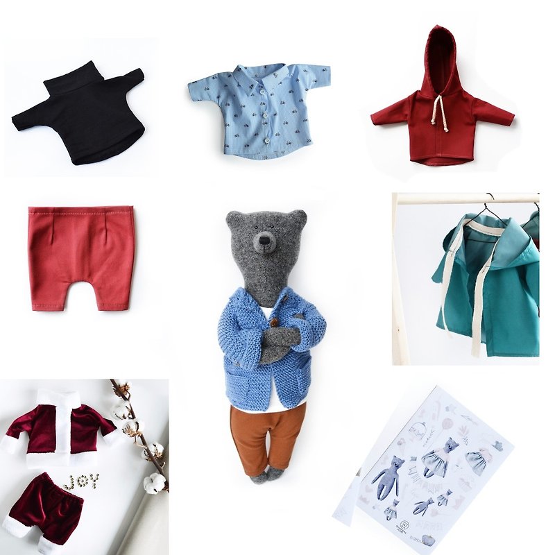 PK bears |葡萄園主馬丁熊豪華禮物組 - 公仔模型 - 聚酯纖維 藍色