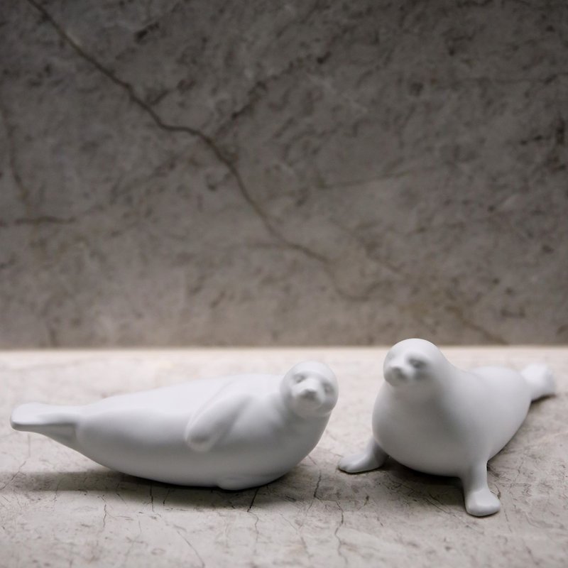 OCEAN陶瓷動物 【海豹】| 居家 | 家飾 | 佈置 | 擺飾 | 裝飾 | - 裝飾/擺設  - 陶 白色