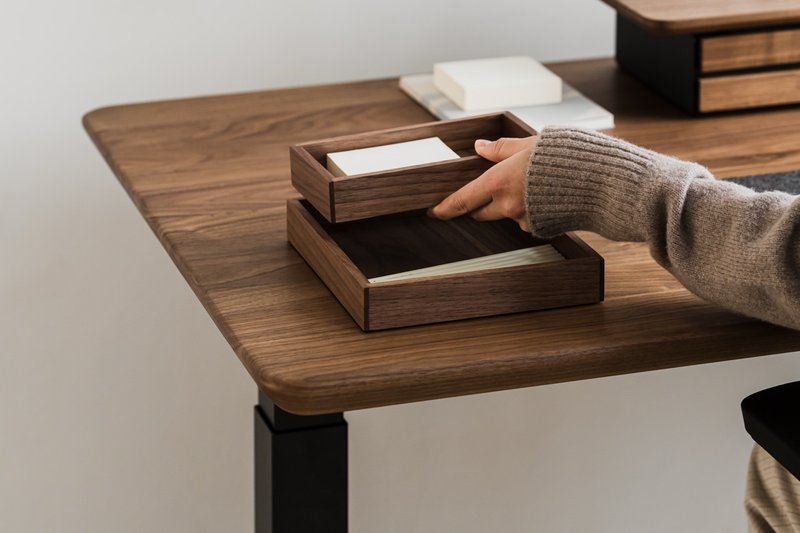 Wooden Stackable Valet Trays Bundle - Desk organizer, home catchall tray - 居家收納/收納盒/儲物盒 - 木頭 咖啡色