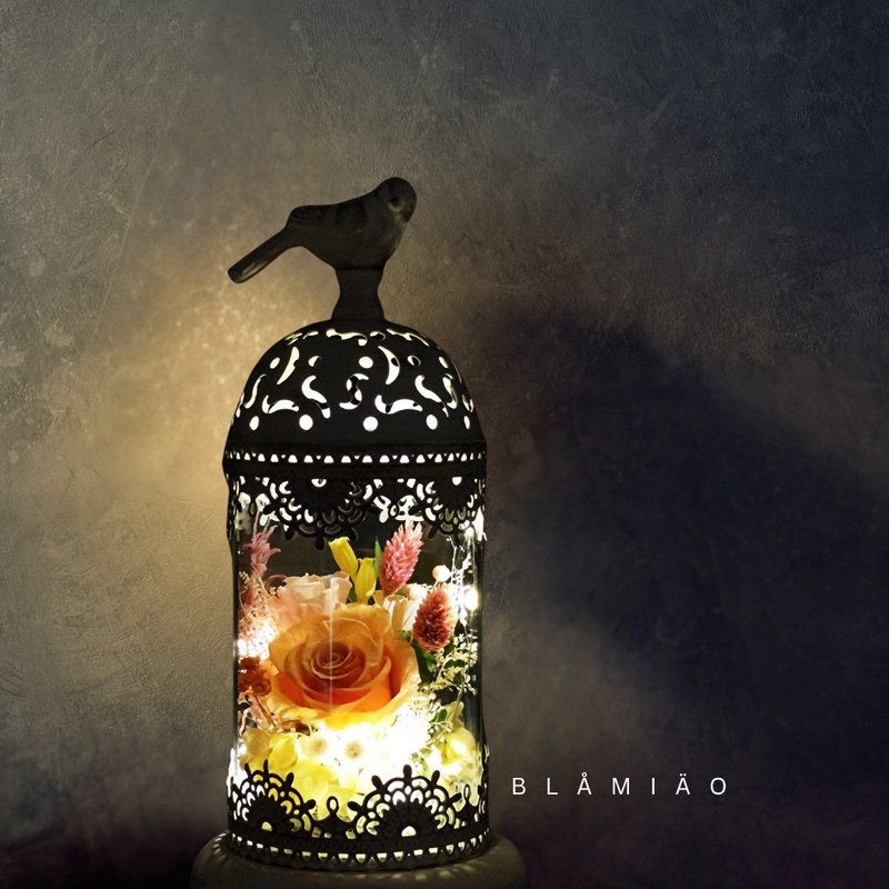 永生花燭臺擺設 - 復興時代 (橘紅)(小) - 乾燥花/永生花 - 植物．花 橘色