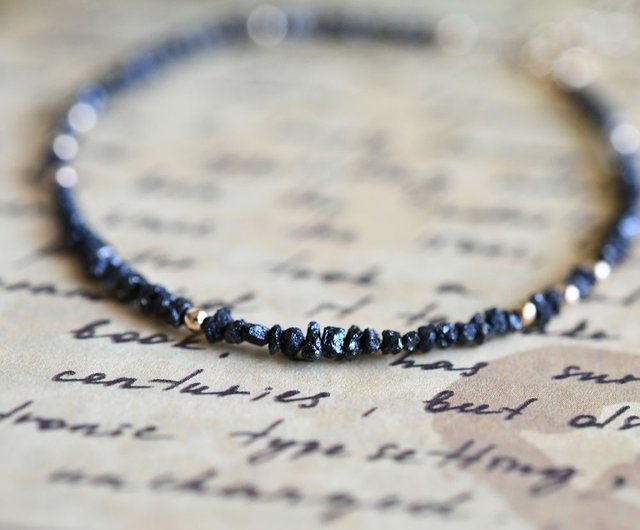 永遠不変 ブラックダイヤモンドのブレスレット 4月誕生石 一周タイプ