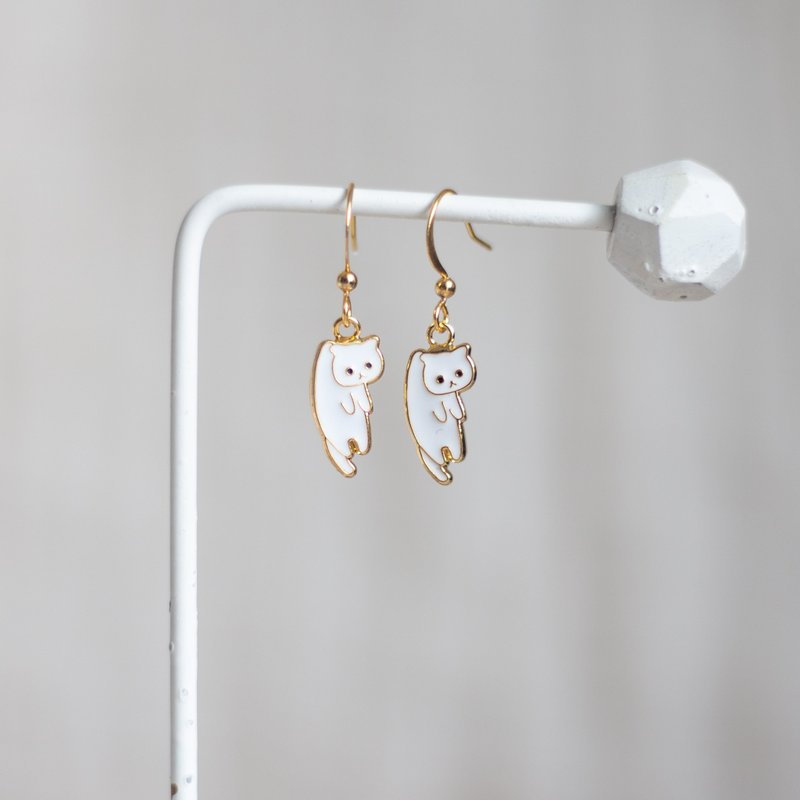 fish bone - Earrings & Clip-ons - Enamel Yellow