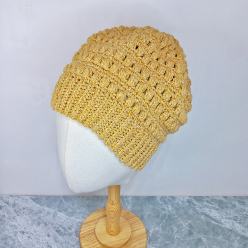 Ginger wool handknit beanie - หมวก - ขนแกะ สีส้ม