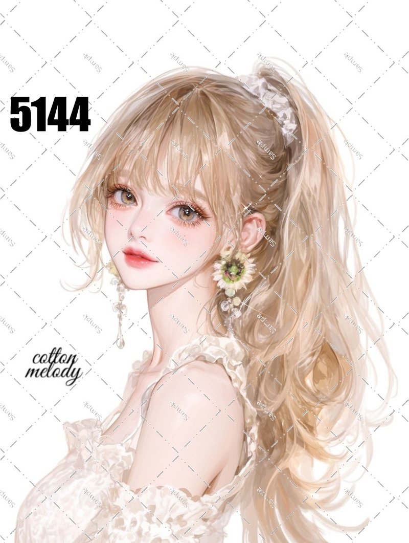 original sticker no.5144 人物ステッカー オリジナルステッカー オリジナル人物ステッカー 装飾ステッカー cotton melody - 貼紙 - 紙 