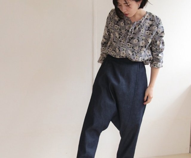 denim sarouel pants - 設計館自然堂女長褲- Pinkoi