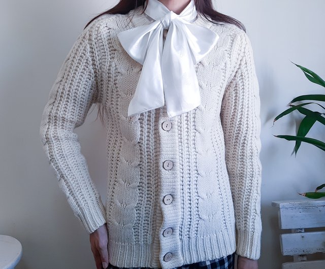 ヴィンテージ 70年代 ウール フィッシャーマン セーター カーディガン