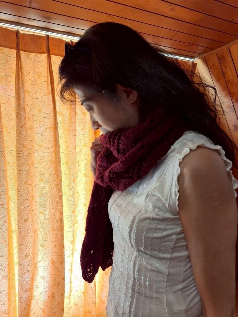 多用途羊毛圍巾披肩罩衫 - 圍巾/披肩 - 羊毛 紫色