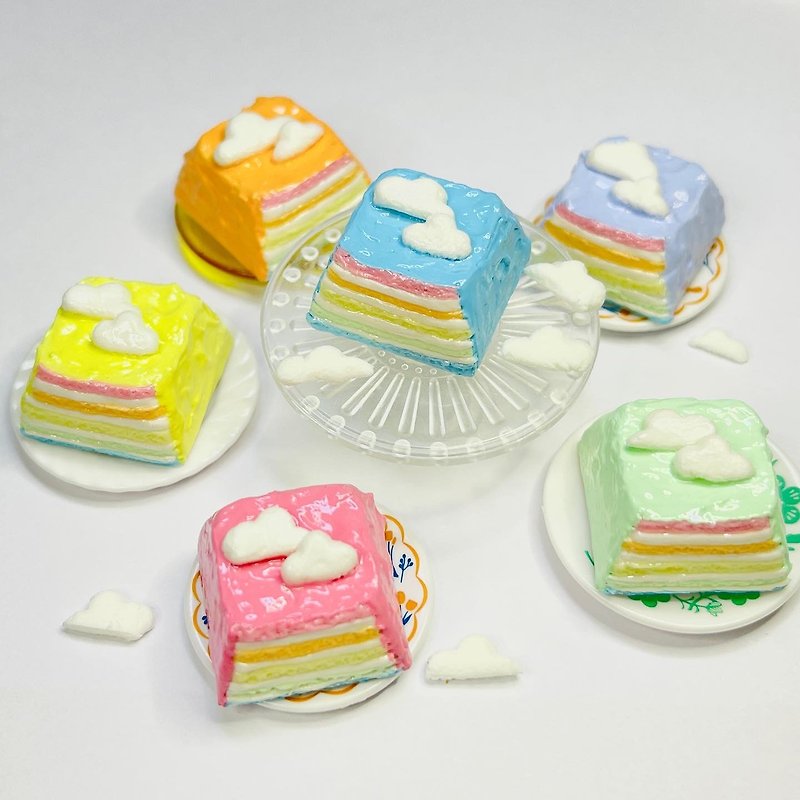 Keycap Rainbow Cake With Cloud - อุปกรณ์เสริมคอมพิวเตอร์ - ดินเหนียว หลากหลายสี