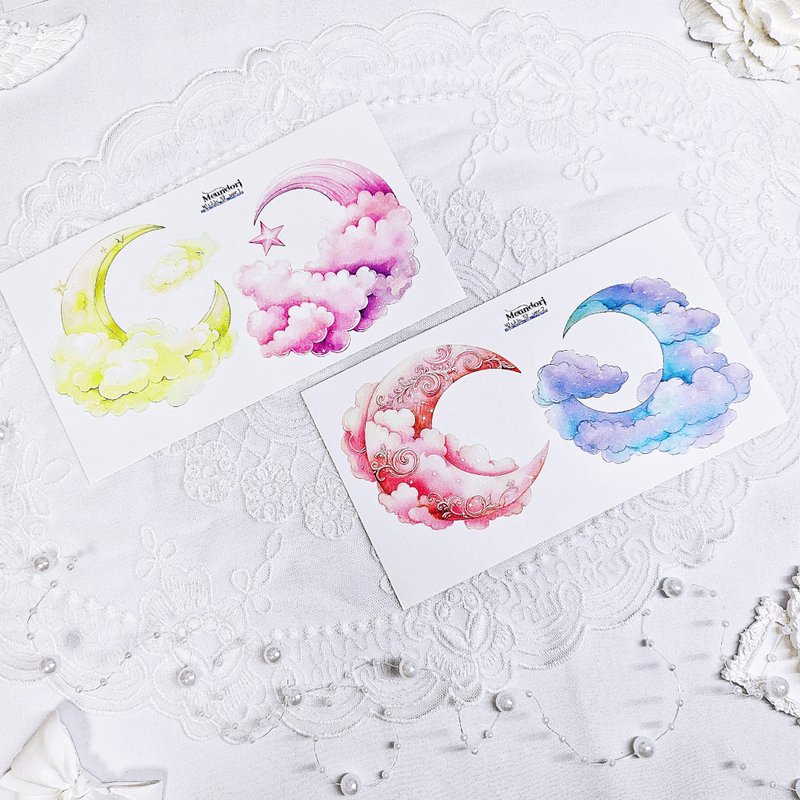 Sparkling moon paper sticker - 貼紙 - 紙 