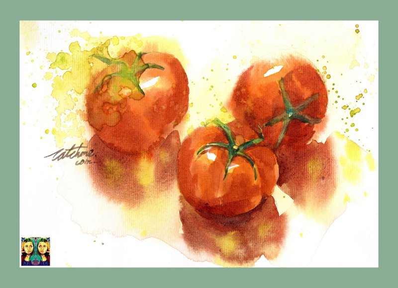 Tomato_Original hand-painted work (only one piece) - ภาพวาดบุคคล - กระดาษ 