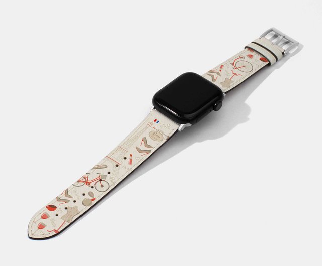 パリ柄ウォッチストラップ | Apple Watch バンド 38/40/41/42/45/49 mm