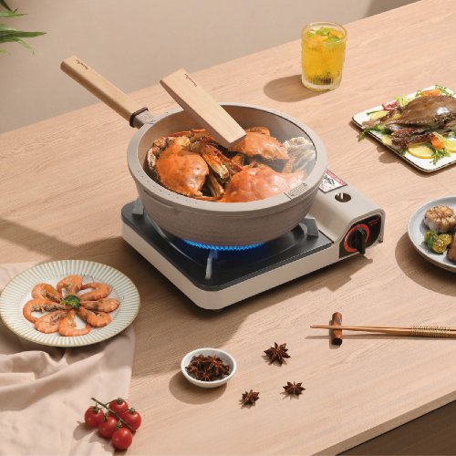 TastePlus悅味臺灣 【Taste Plus】悅味元麥 瑞士科技 陶土內外不沾鍋 平底炒鍋 24cm