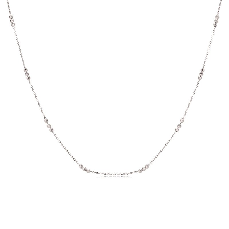 Silver Triple Beaded Chain - Necklaces - Sterling Silver Silver