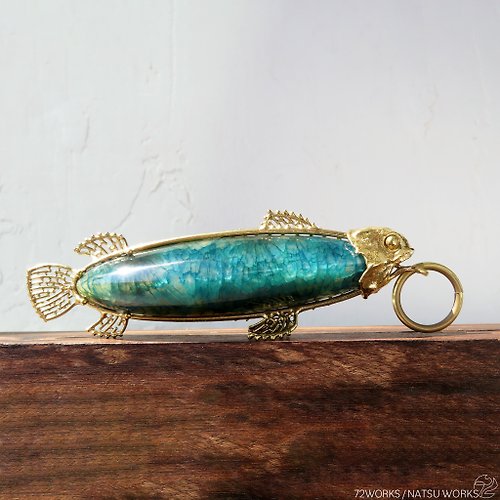 NATSU WORKS アゲート フィッシュ チャーム / Blue Agate Fish charms