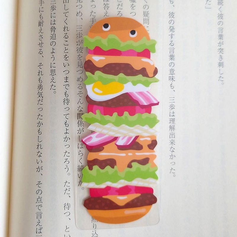 Double-sided illustrations, a great bookmark to accompany your reading, laminated bookmark // Hamburger - Bookmarks - Other Materials Orange
