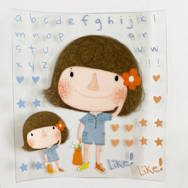 Let’s put stickers together/three-dimensional texture waterproof transfer stickers/Dolly Dolly 10.0/Huahua - สติกเกอร์ - วัสดุกันนำ้ สีใส