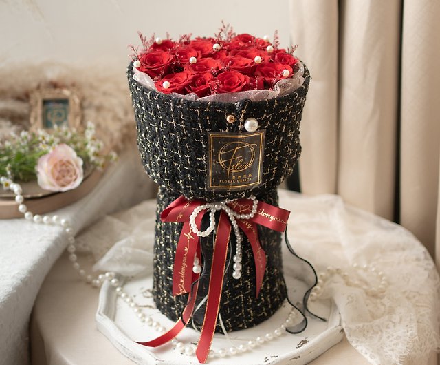 Single Red Rose Bouquet - Shop Tingfleur Dried Flowers & Bouquets - Pinkoi