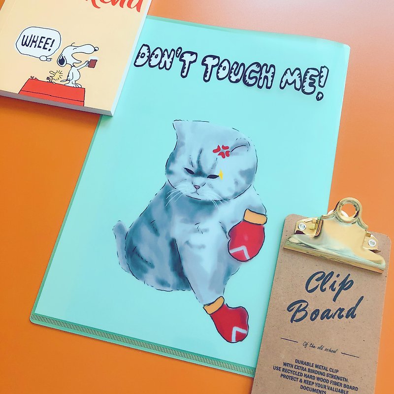 Boxing cat A4 folder lake water blue - Folders & Binders - Plastic Blue