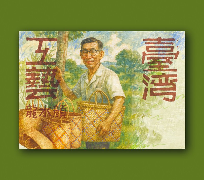 藺草編織工藝明信片 - 卡片/明信片 - 紙 多色