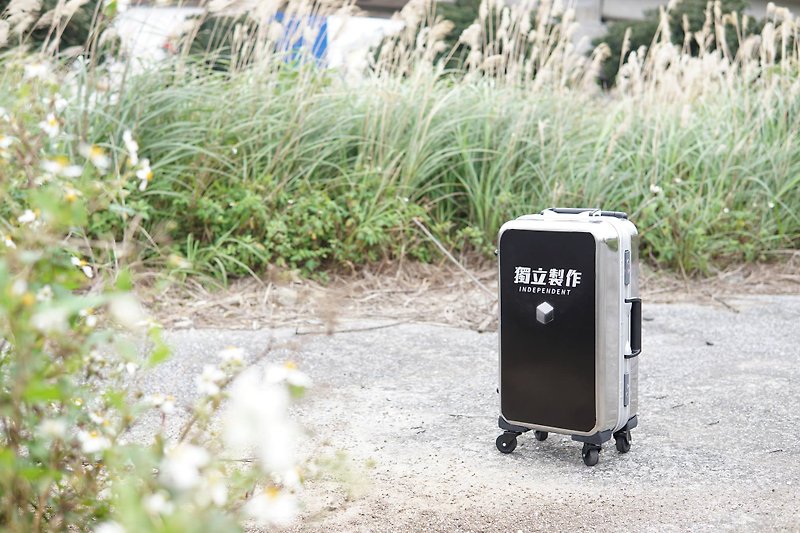 獨行者 - 鏡面黑不鏽鋼旅行箱 - 行李箱 / 旅行喼 - 不鏽鋼 銀色