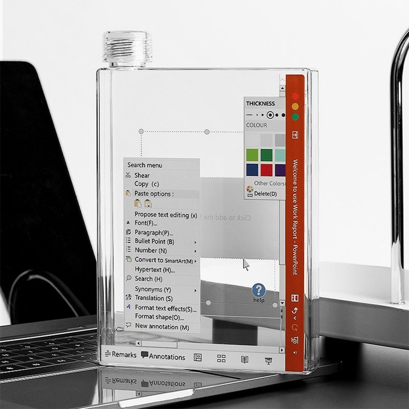 powerpoint  隨行杯500ml 方形透明扁平水杯 - 水壺/水瓶 - 其他材質 