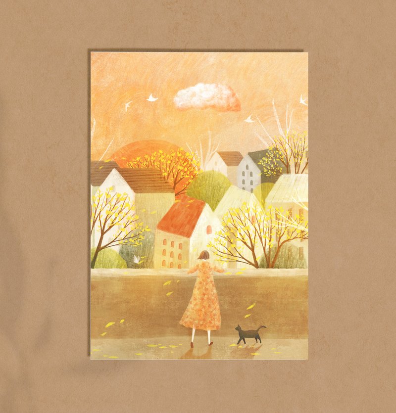 Illustration postcard-Blessings from the wind bell tree - การ์ด/โปสการ์ด - กระดาษ 