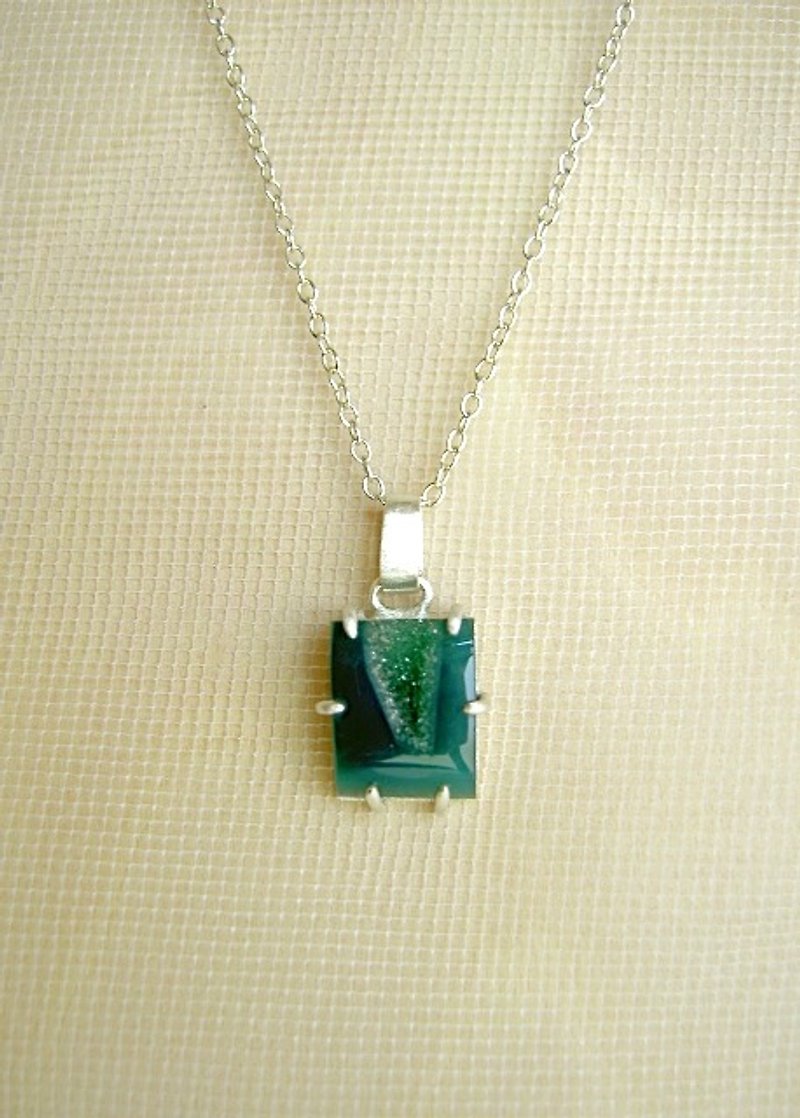 結晶めのう・ネックレス - 項鍊 - 寶石 綠色