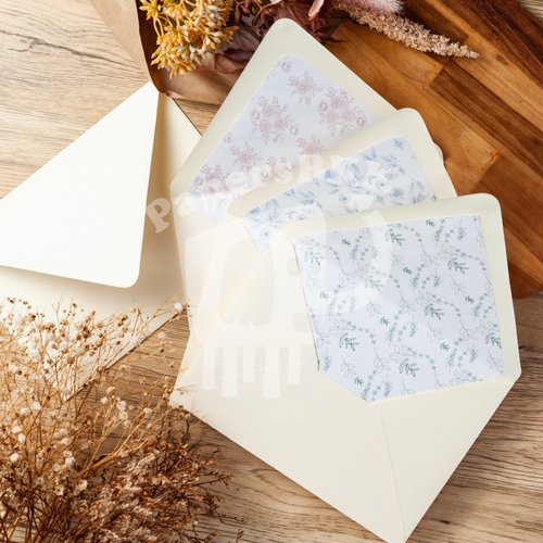 5x7 Vintage Floral Custom wedding envelope liners (100 pcs/1 pack