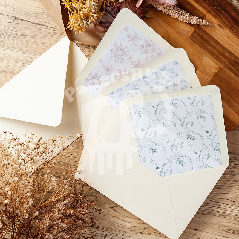 2-Tone Premium Envelope Cream-Flower, Europe Flat 5x7 inch (100pcs/pack) - Envelopes & Letter Paper - Paper 