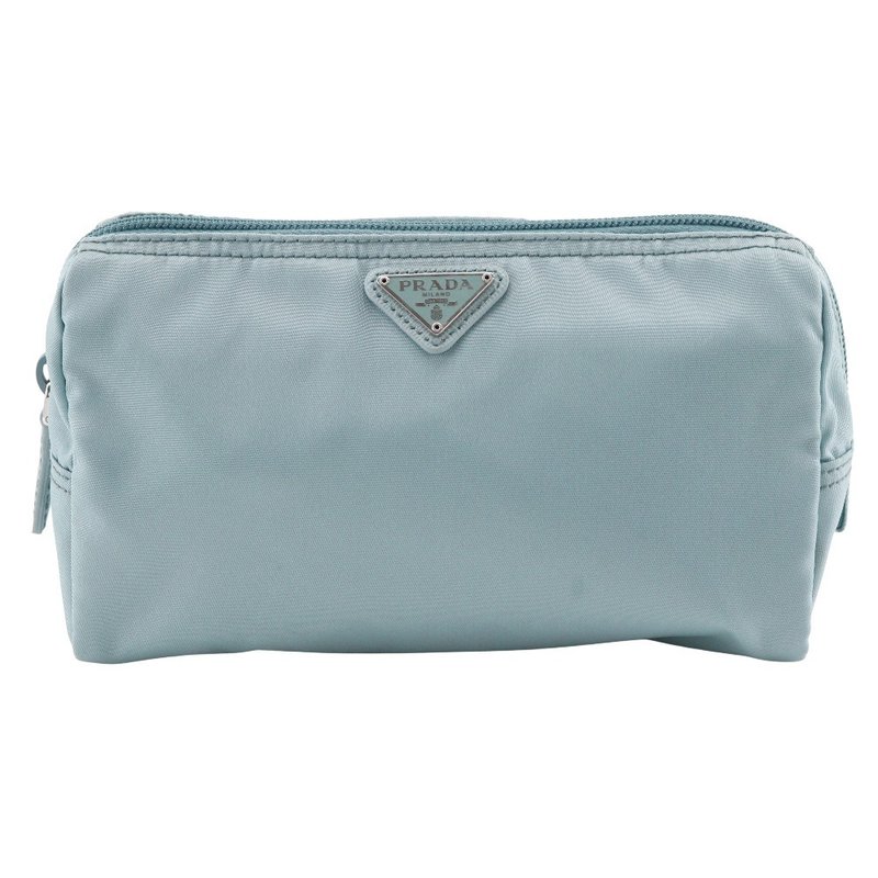 【日本直送】プラダ PRADA コスメポーチ ポーチ NECESSAIRE トライアングルロゴ RFID搭載 1NA693 ナイロン LAGO _【中古】 - 化妝包/收納袋 - 尼龍 藍色