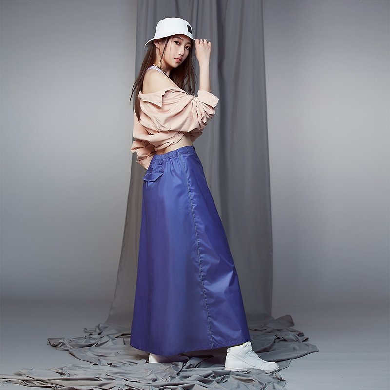 RainSkirt Sunny and rainy one-piece skirt light version_periwinkle blue - ร่ม - วัสดุกันนำ้ สีม่วง