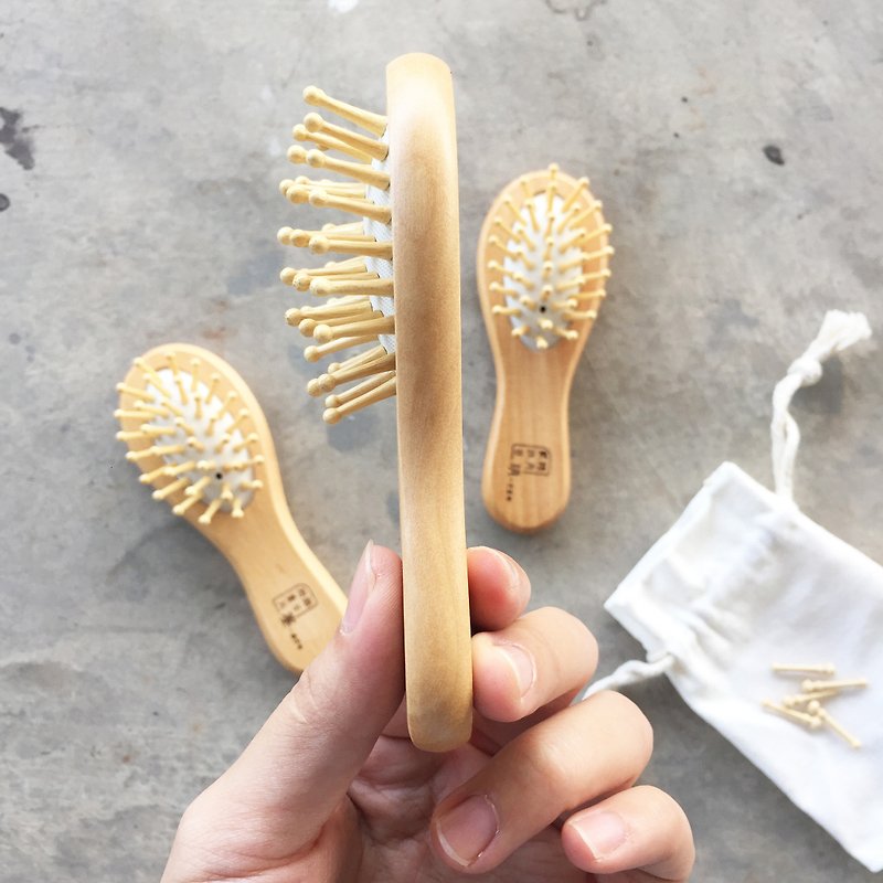 Pick up Miss Time l name and date l customized airbag log portable mini wooden comb - Makeup Brushes - Wood 