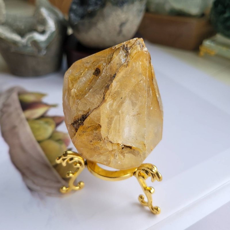 黃泥骸骨水晶/骨幹水晶/提升靈感實現目標願望(附底座、燈座) - 擺飾/家飾品 - 水晶 
