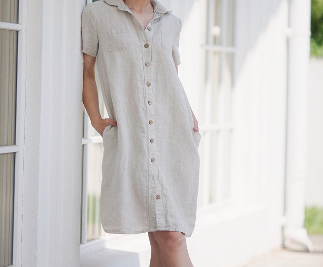 Linen Long Shirt / Dress / Tunic - Shop Kingdom Of Comfort One ...