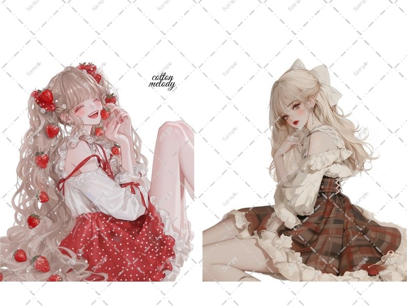 original sticker no.6343 人物ステッカー オリジナルステッカー 人物ステッカー 女の子ステッカー オリジナル人物ステッカー - 貼紙 - 紙 